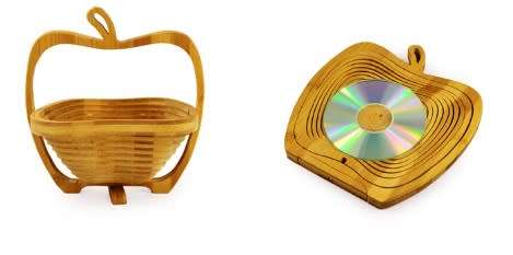 Bamboo Fruit Basket, Foldable for easy storage and travel