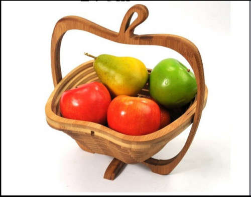 Bamboo Fruit Basket, Foldable for easy storage and travel