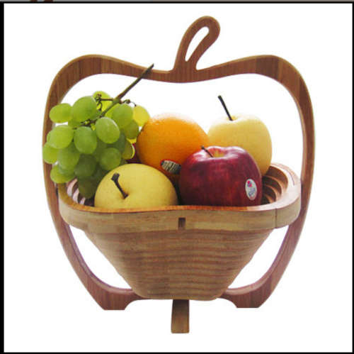 Bamboo Fruit Basket, Foldable for easy storage and travel