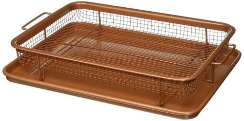 Copper rectangular crispier tray