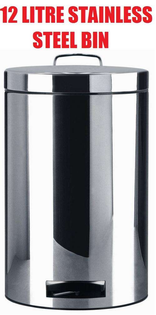 12 LITRE STAINLESS STEEL BIN - NEW!!! BULK PRICES AVAILABLE!!!