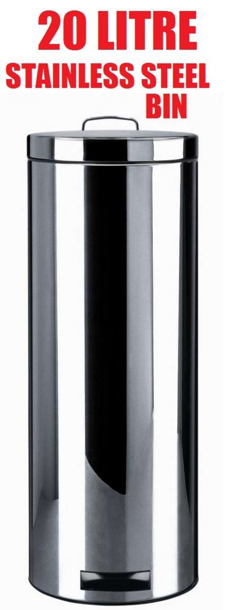20 LITRE STAINLESS STEEL BIN - NEW!!! BULK PRICES AVAILABLE!!!