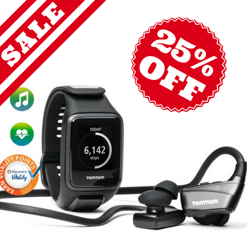 TOMTOM SPARK 3 CARDIO + MUSIC + HEADPHONES - SMALL - FREE DELIVERY