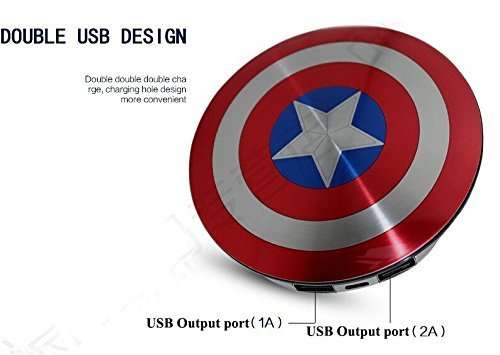 Captain America Inspired 6800mAh Dual Powerbank