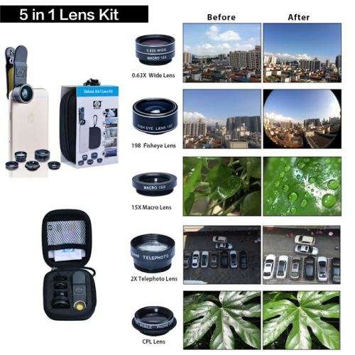 SmrtLens Deluxe 5-in-1 Cellphone Camera Lens Kit