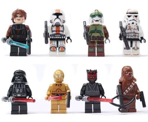 Super Hero Mini Figures - 8 piece Star Wars Set 1 (Compatible with Lego)