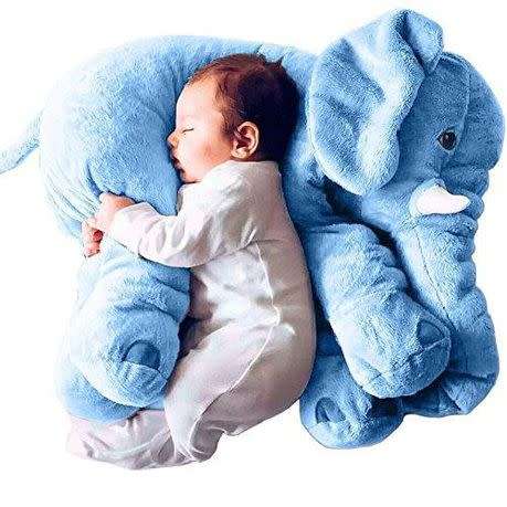 Stuffed Elephant Plush Pillow - Blue