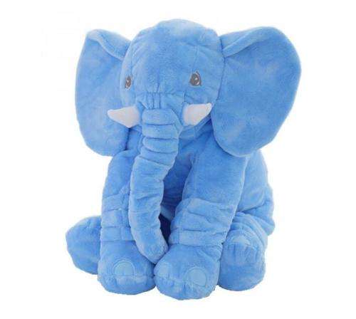Stuffed Elephant Plush Pillow - Blue