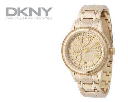 DKNY Crystal Case Gold Tone Bracelet Ladies Watch