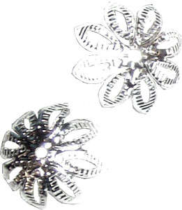 Bead Cap 12mm Silverplated, pack of 20pcs