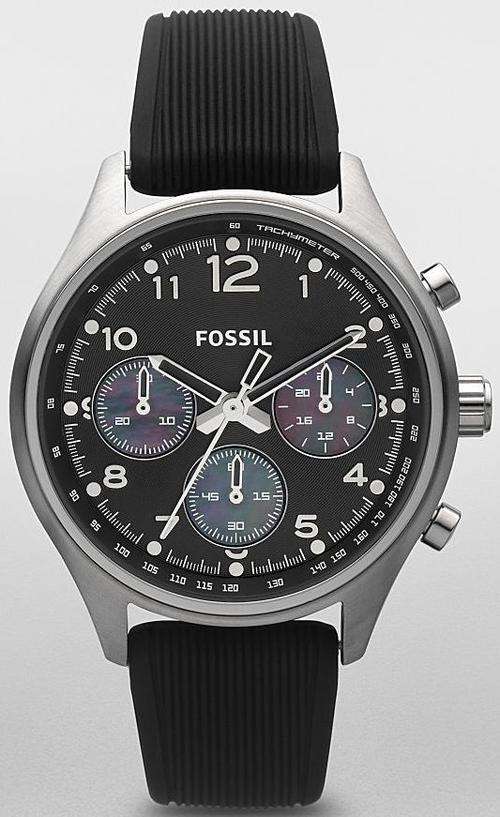 100% Authentic Black Chronograph Fossil Watch