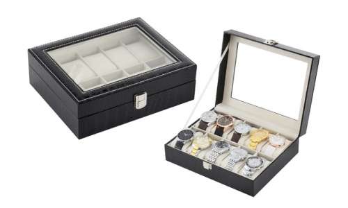 10 slot Leather watch storage case