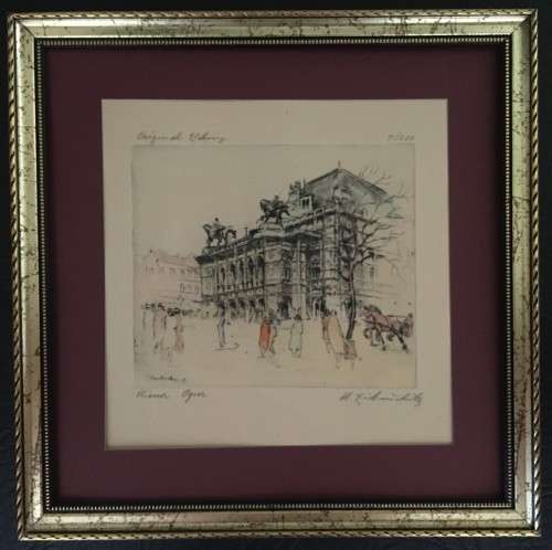 LISTED AUSTRIAN ARTIST - HEDWIG BRECHER EIBUSCHUTZ (1880-1959) TWO ORIGINAL SIGNED ETCHINGS