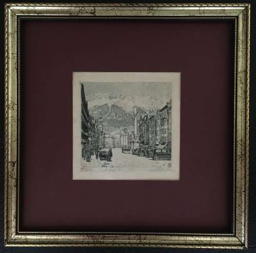 LISTED AUSTRIAN ARTIST - HEDWIG BRECHER EIBUSCHUTZ (1880-1959) TWO ORIGINAL SIGNED ETCHINGS