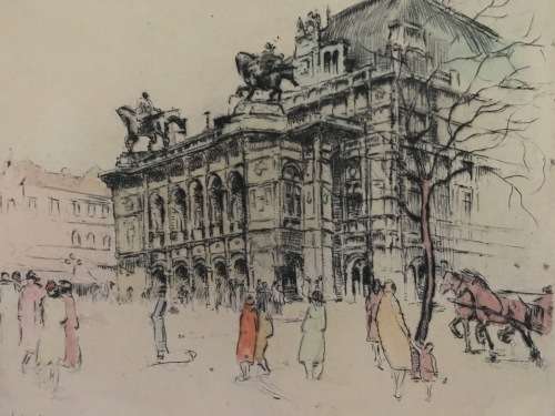 LISTED AUSTRIAN ARTIST - HEDWIG BRECHER EIBUSCHUTZ (1880-1959) TWO ORIGINAL SIGNED ETCHINGS