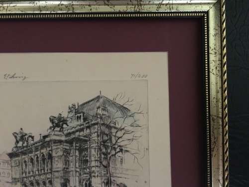 LISTED AUSTRIAN ARTIST - HEDWIG BRECHER EIBUSCHUTZ (1880-1959) TWO ORIGINAL SIGNED ETCHINGS