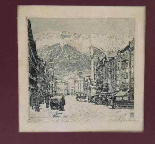 LISTED AUSTRIAN ARTIST - HEDWIG BRECHER EIBUSCHUTZ (1880-1959) TWO ORIGINAL SIGNED ETCHINGS