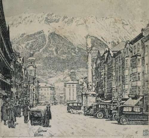 LISTED AUSTRIAN ARTIST - HEDWIG BRECHER EIBUSCHUTZ (1880-1959) TWO ORIGINAL SIGNED ETCHINGS