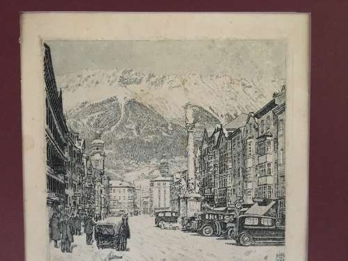 LISTED AUSTRIAN ARTIST - HEDWIG BRECHER EIBUSCHUTZ (1880-1959) TWO ORIGINAL SIGNED ETCHINGS