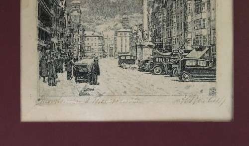 LISTED AUSTRIAN ARTIST - HEDWIG BRECHER EIBUSCHUTZ (1880-1959) TWO ORIGINAL SIGNED ETCHINGS