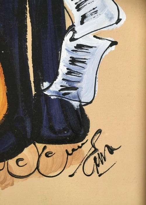 SA LISTED ARTIST - ORIGINAL ERNA BASSON  `STRINGED DUET`  FRAMED OIL PAINTING ON CANVAS ON BOARD