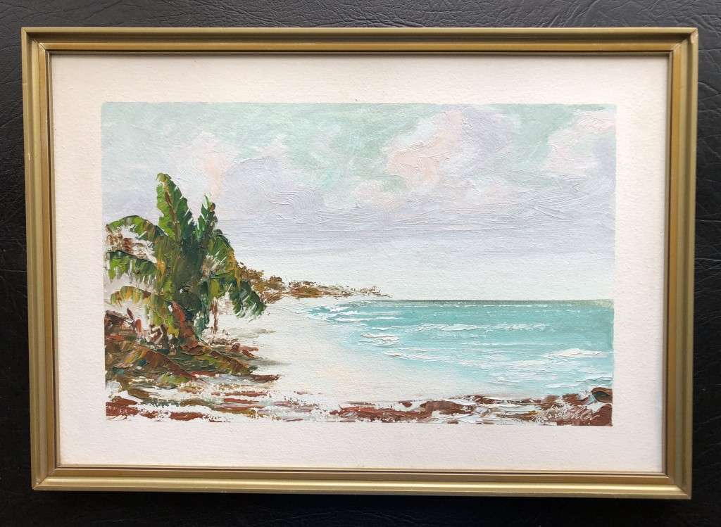 ORIGINAL W. KOHLER  SEASCAPE - OIL PAINTING ON BOARD IN GOLD FRAME