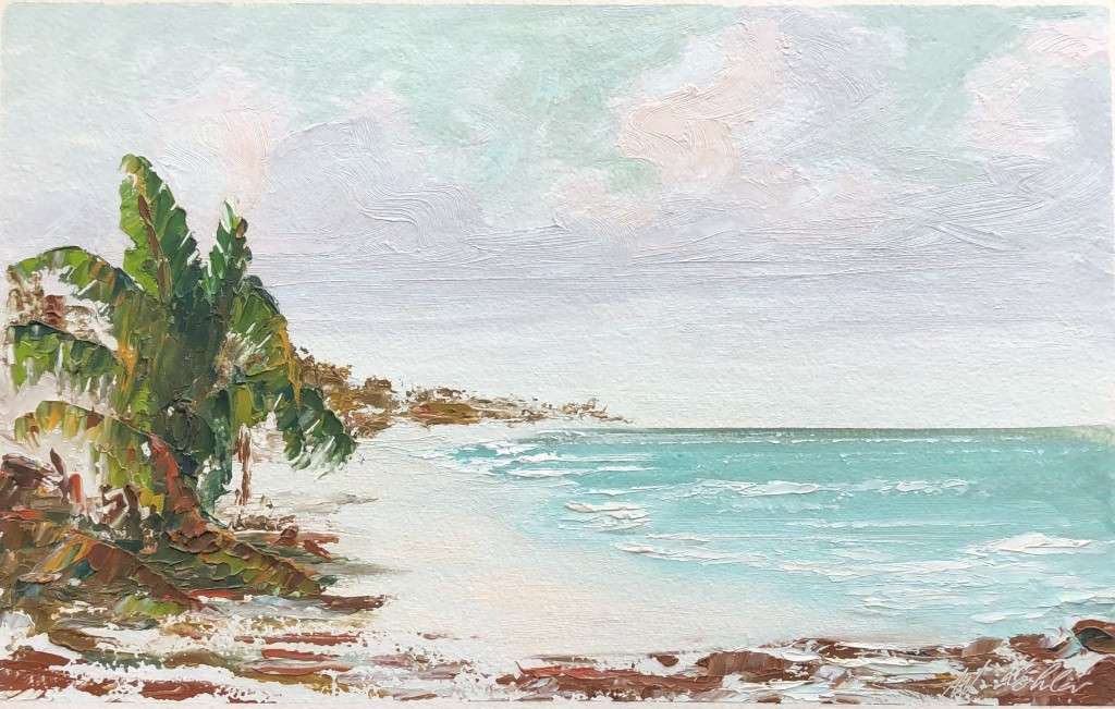 ORIGINAL W. KOHLER  SEASCAPE - OIL PAINTING ON BOARD IN GOLD FRAME