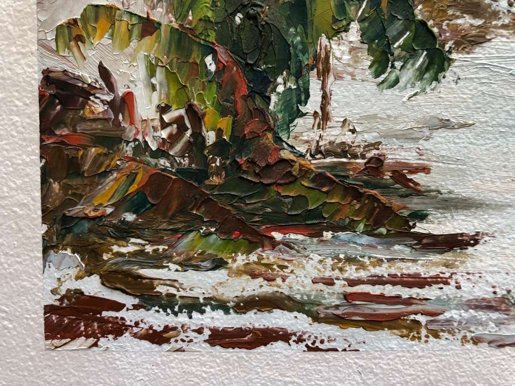 ORIGINAL W. KOHLER  SEASCAPE - OIL PAINTING ON BOARD IN GOLD FRAME