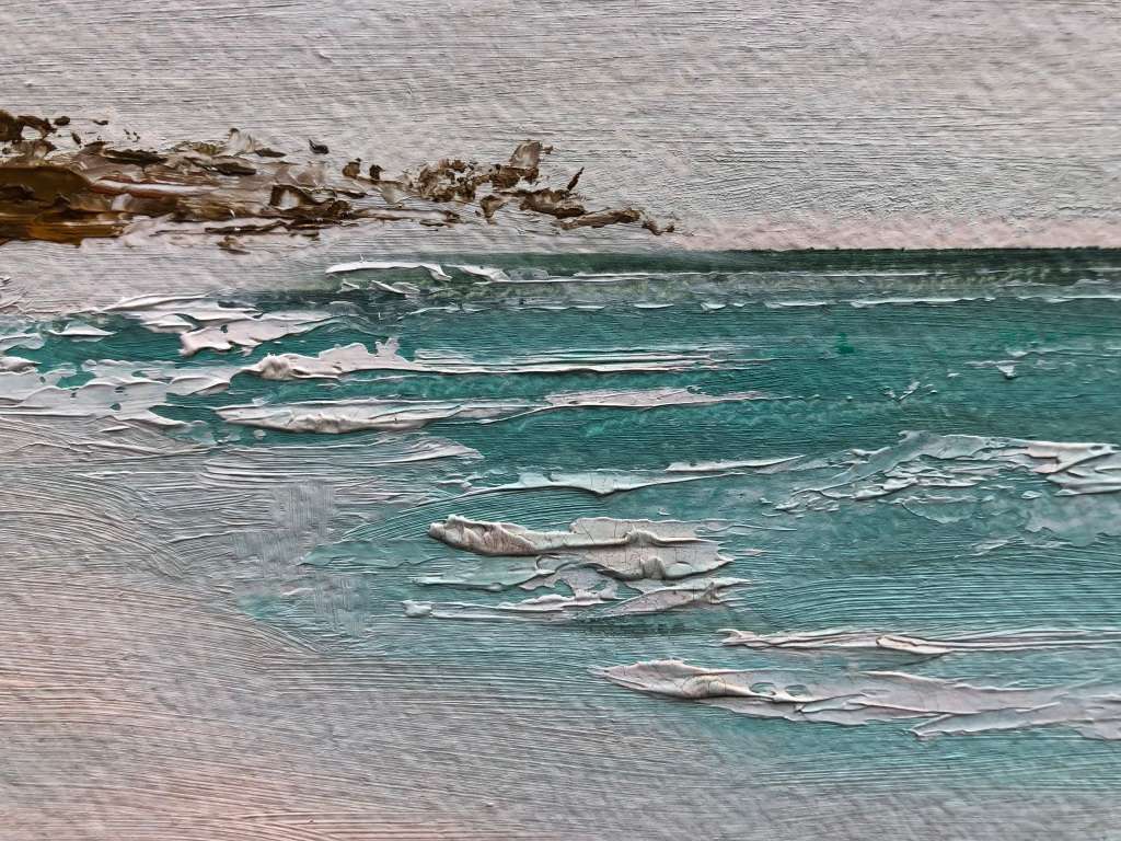 ORIGINAL W. KOHLER  SEASCAPE - OIL PAINTING ON BOARD IN GOLD FRAME