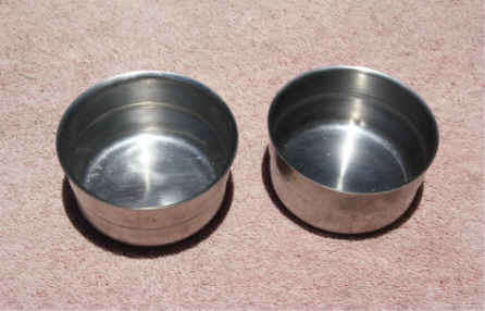 Bush War Era Pair of Stainless Steel Bakkies for the Varkpan. Scarce