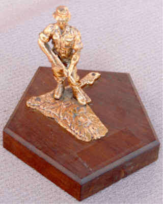 ORIGINAL South West Africa Border War Troopie Statuette on wood base