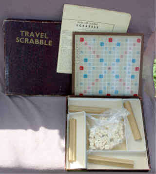 Vintage Travelling Scrabble Set complete in original box.