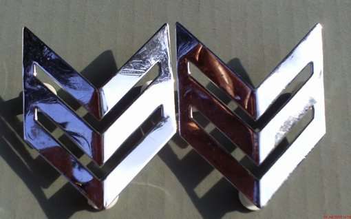 Set of metal Sgt Ranks