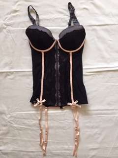 Temptations Bustier - Pink Black