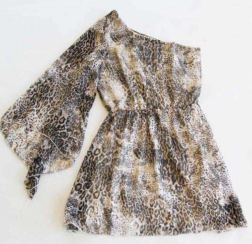 One Shoulder Leopard Dress *MASS CLEARANCE*