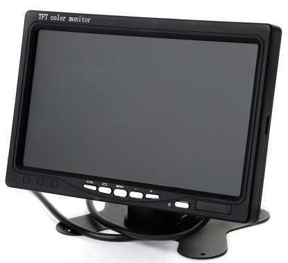 7" Colour LCD car monitor with 2 video inputs.