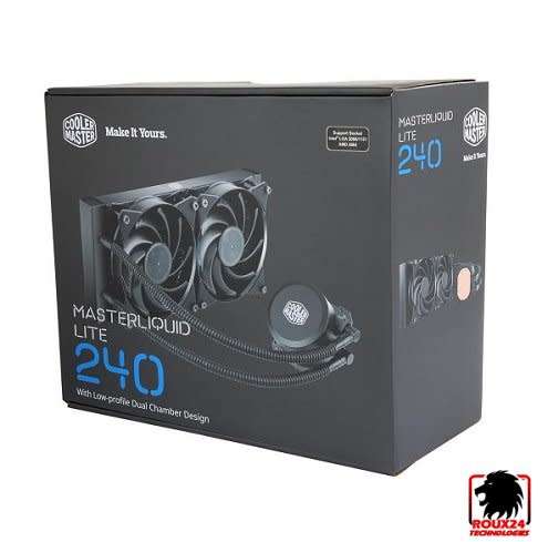 Cooler Master® MasterLiquid Lite 240 Closed Loop Liquid CPU Cooler w/LED on pump. (Brand New)