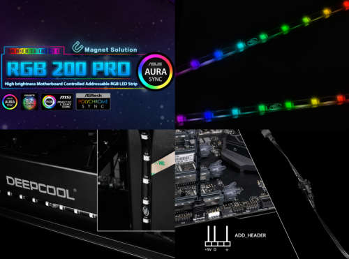 Deepcool®  RGB 200 PRO | 5V ARGB Light Strips (2 per pack) | New Demo Units | 2 packs available