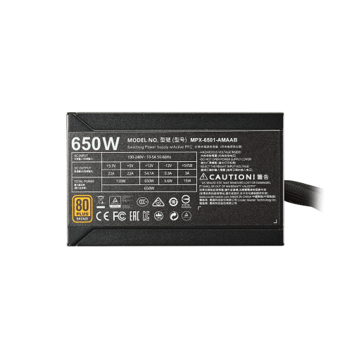 Cooler Master® MasterWatt 650W 80 Plus Bronze Semi-modular Power Supply (10 months old)