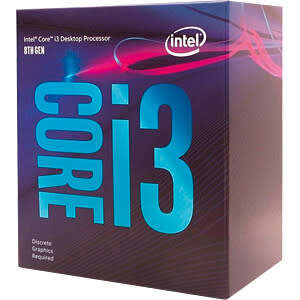 Intel® Core i3 9100F boxed CPU @ 3.6 GHz up to 4.2 GHz | 4 Cores and 4 Threads | 9th Gen Processor