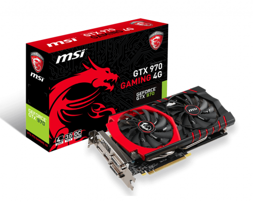 MSI GeForce GTX 970 GAMING Overclocked Edition 4GB GDDR5 256Bit 1664 Cuda Cores DX12 Graphics Card