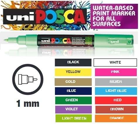 Uni Posca Paint Marker-0.7mm Tip PC1MC - RED