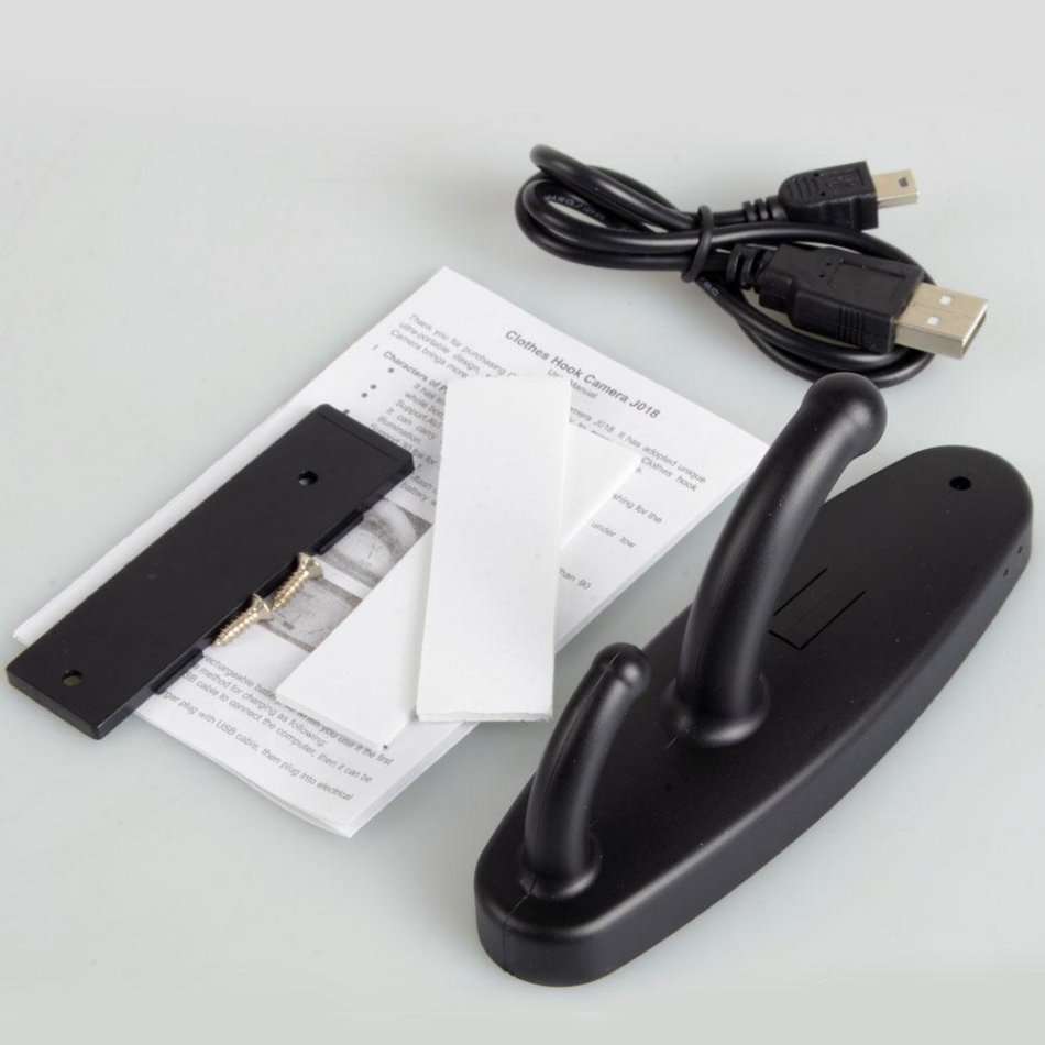 HD Motion Detection Spy Clothes Hook Hidden Camera ¿ DVR Support 16GB ¿ Mini Spy DVR Pinhole Cam