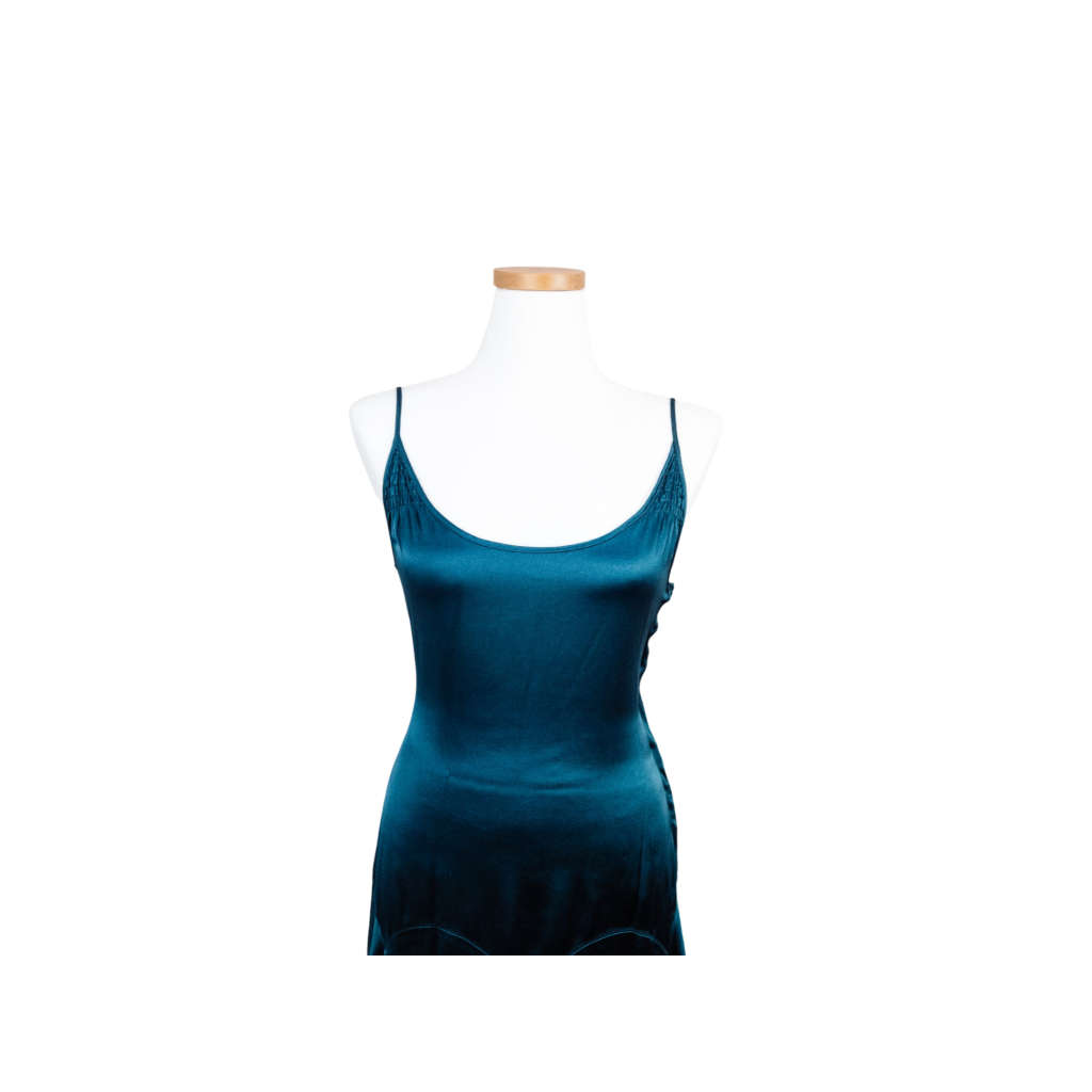 MARC JACOBS TEAL GREEN SILK SLIP BUSTIER DRESS (SIZE : WOMEN M)
