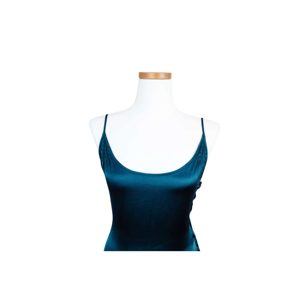 MARC JACOBS TEAL GREEN SILK SLIP BUSTIER DRESS (SIZE : WOMEN M)