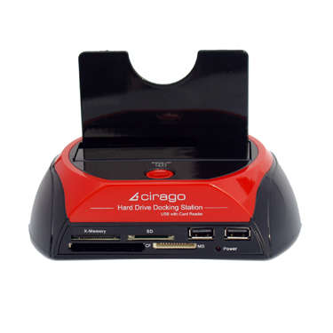 Cirago Hard Drive Docking Station, USB with Multiple Card Reader Slots
