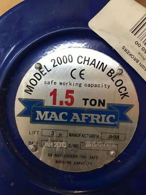 Mac Afric Chain Block 1.5 Ton