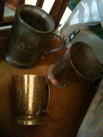 3X PEWTER MUGS