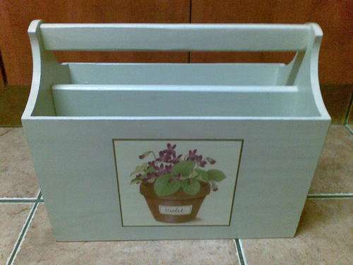 Sharon Dold decoupage magazine rack