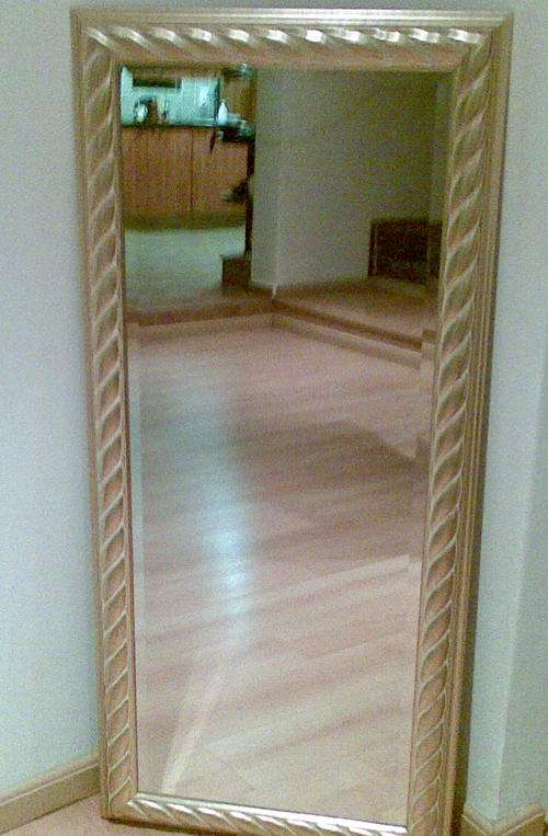 Large gold framed modern mirror
